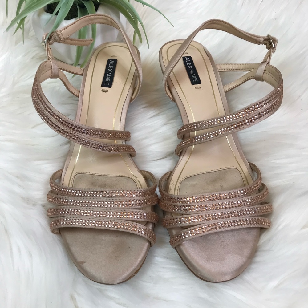 Alex Marie Rose Gold Strappy Heels Size 7